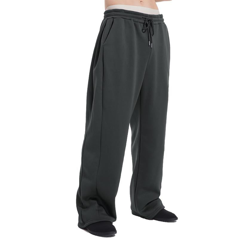 JMIERR Mens Baggy Sweatpants Drawstring Stretch Loose Fit Wide Leg Sweat Pants with Pockets