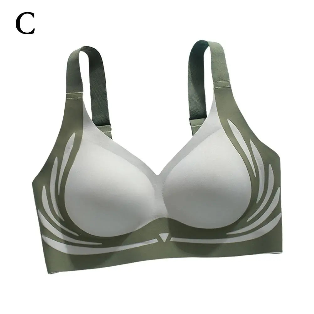 Super Gather Wireless Push-Up Bra for Women, Gathered Design, Soft Support, Adjustable Underwear, Anti-Sagging, Seamless Lift Bra