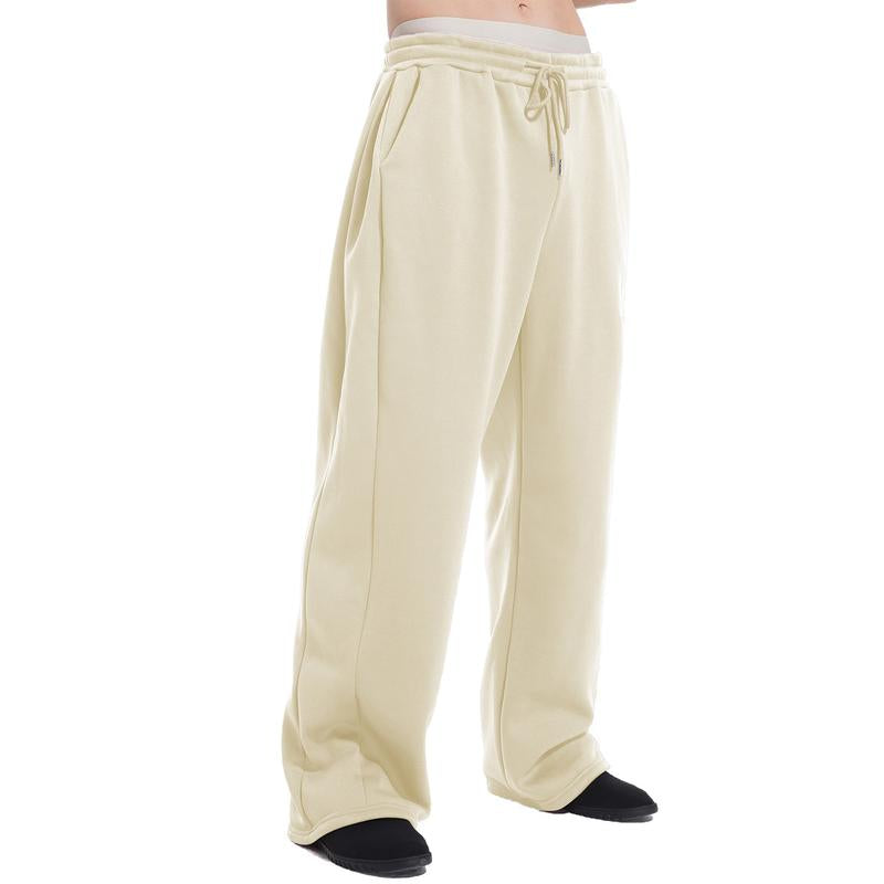 JMIERR Mens Baggy Sweatpants Drawstring Stretch Loose Fit Wide Leg Sweat Pants with Pockets