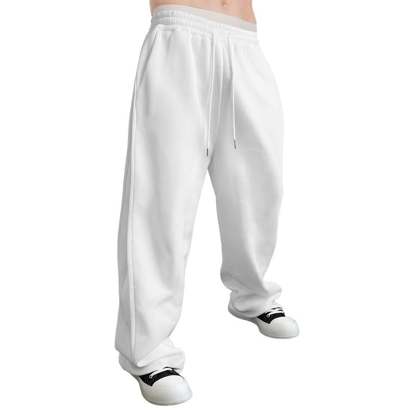 JMIERR Mens Baggy Sweatpants Drawstring Stretch Loose Fit Wide Leg Sweat Pants with Pockets