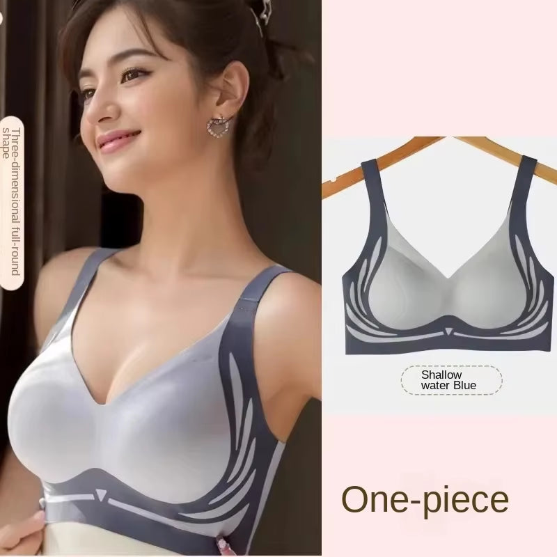 Plus Size Super Collection Push-Up Bras for Women - Soft Support Seamless Underwear, Full Coverage Lift-Up Wireless Soft Sleepwear
