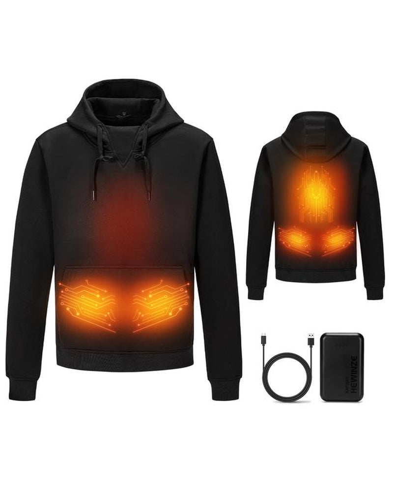 HEWINZE Unisex Heated Hoodie - Electric Heating Hoodie for Women/Men with Battery Pack Included #Y6816