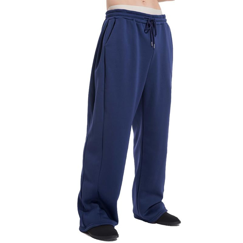 JMIERR Mens Baggy Sweatpants Drawstring Stretch Loose Fit Wide Leg Sweat Pants with Pockets