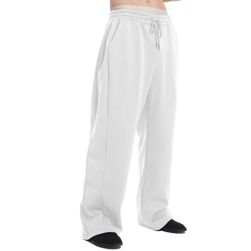 JMIERR Mens Baggy Sweatpants Drawstring Stretch Loose Fit Wide Leg Sweat Pants with Pockets