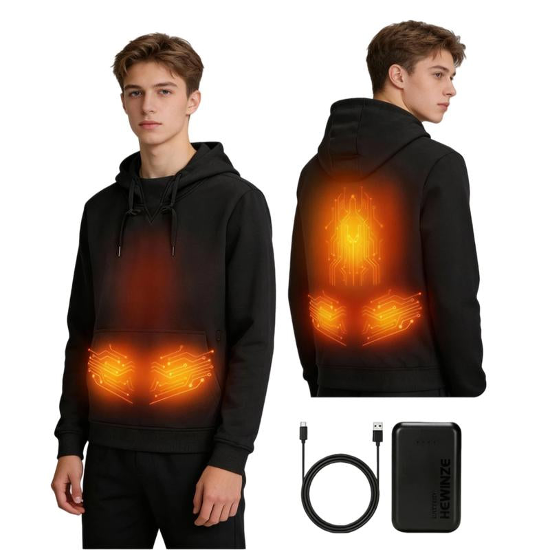 HEWINZE Unisex Heated Hoodie - Electric Heating Hoodie for Women/Men with Battery Pack Included #Y6816