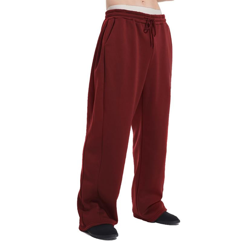 JMIERR Mens Baggy Sweatpants Drawstring Stretch Loose Fit Wide Leg Sweat Pants with Pockets