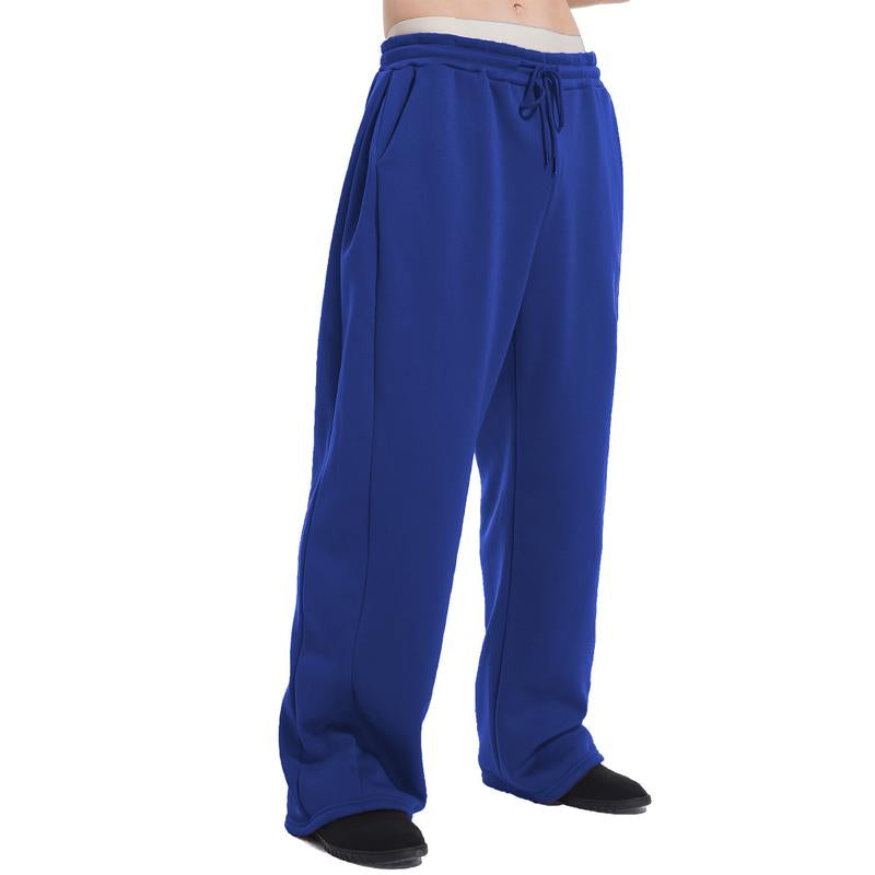 JMIERR Mens Baggy Sweatpants Drawstring Stretch Loose Fit Wide Leg Sweat Pants with Pockets