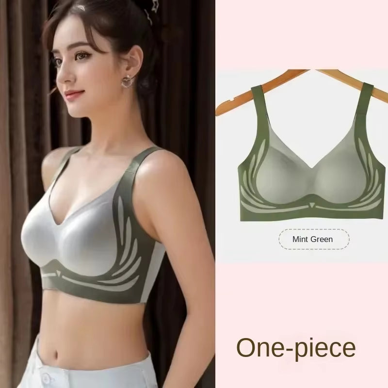 Plus Size Super Collection Push-Up Bras for Women - Soft Support Seamless Underwear, Full Coverage Lift-Up Wireless Soft Sleepwear
