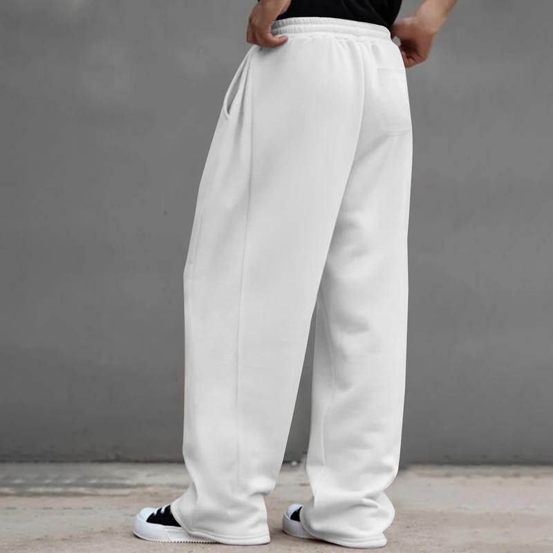 JMIERR Mens Baggy Sweatpants Drawstring Stretch Loose Fit Wide Leg Sweat Pants with Pockets