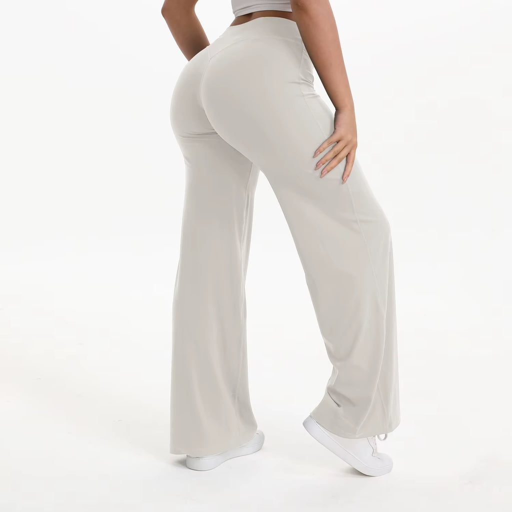 NCLAGEN Softmotion Women's Straight Leg Yoga Pants with Mid-Rise Waist, Gym Leggings, Naked Feel Pilates and Running Tights