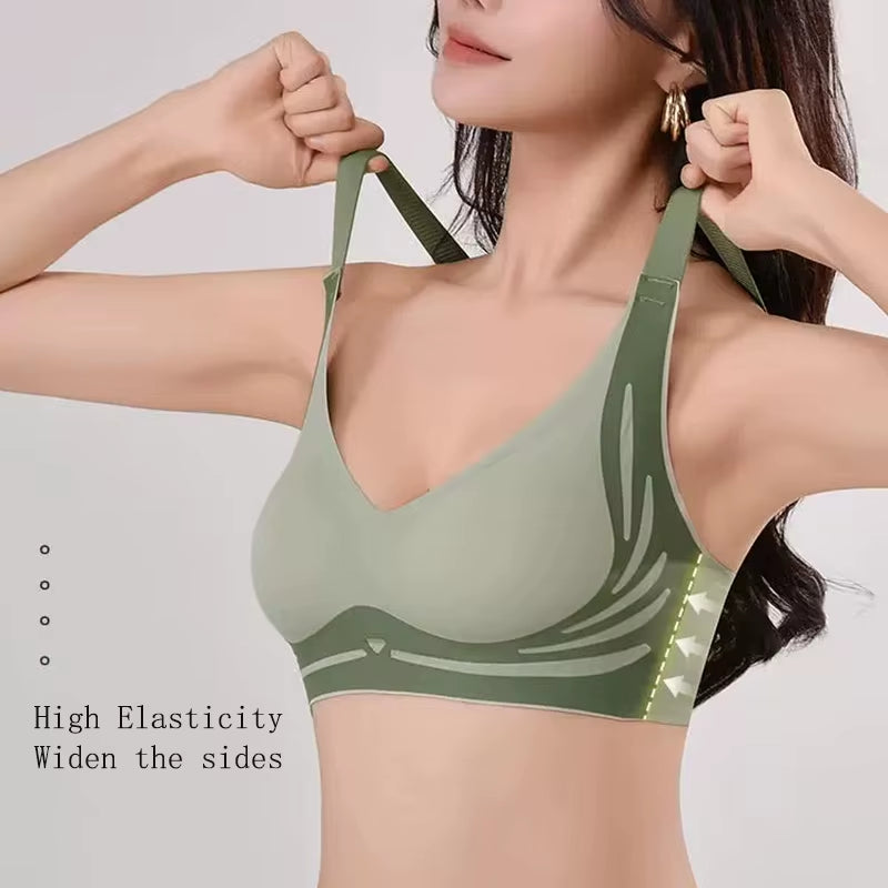 Plus Size Super Collection Push-Up Bras for Women - Soft Support Seamless Underwear, Full Coverage Lift-Up Wireless Soft Sleepwear
