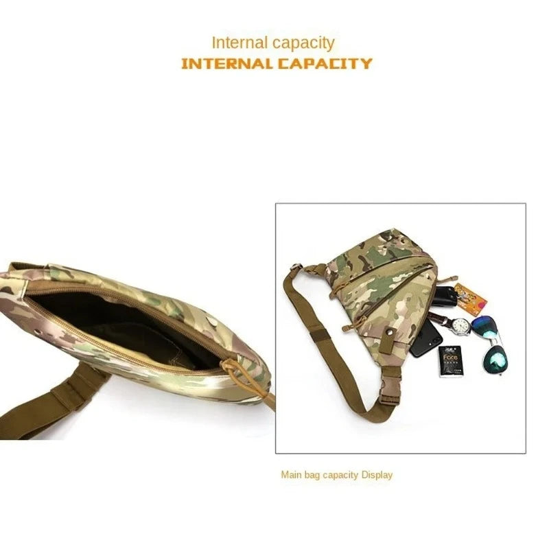 Tactical Camouflage Shoulder Bag for Men - Waterproof Nylon Messenger Bag