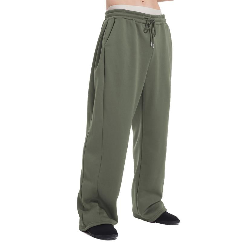 JMIERR Mens Baggy Sweatpants Drawstring Stretch Loose Fit Wide Leg Sweat Pants with Pockets