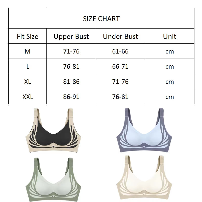 Plus Size Super Collection Push-Up Bras for Women - Soft Support Seamless Underwear, Full Coverage Lift-Up Wireless Soft Sleepwear